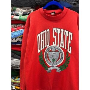 Vintage Ohio State University Buckeyes Sweatshirt XL Red Made in USA OSU 6907